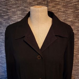 M Collection Blazer Jet Black Trendy Lightweight Jacket Long Sleeve Size 14